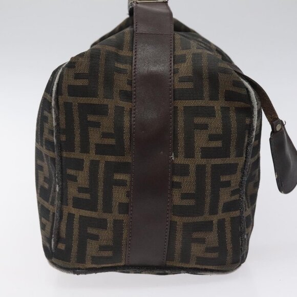 FENDI Zucca Canvas Hand Bag Brown Black Auth bs24769 - Picture 5 of 16